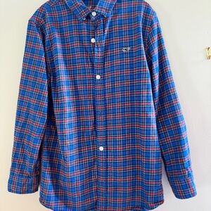 Blue and Red Plaid Boys Shirt